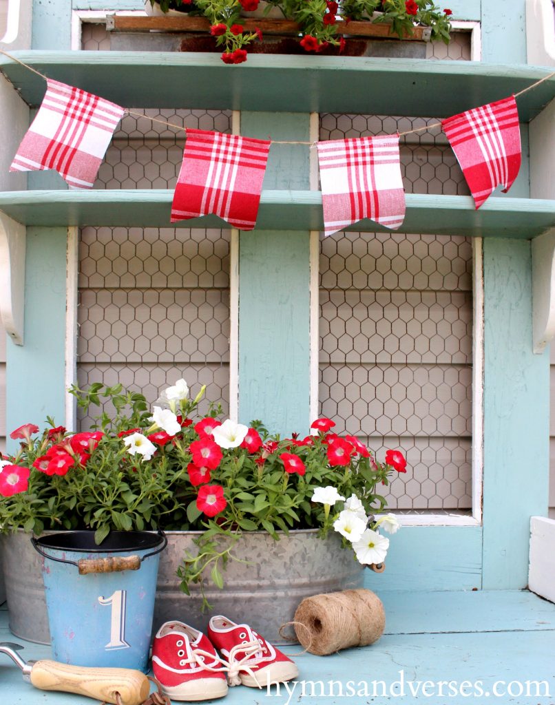 Red, White and Blue - plaid banner