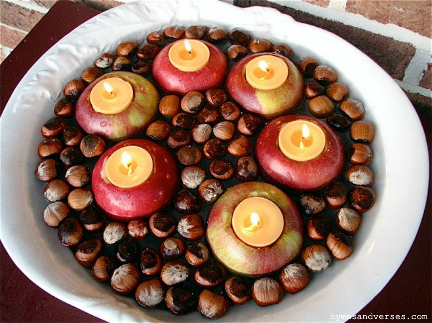 5 Fall Projects Ideas Floating Candle Apples - Hymns and Verses