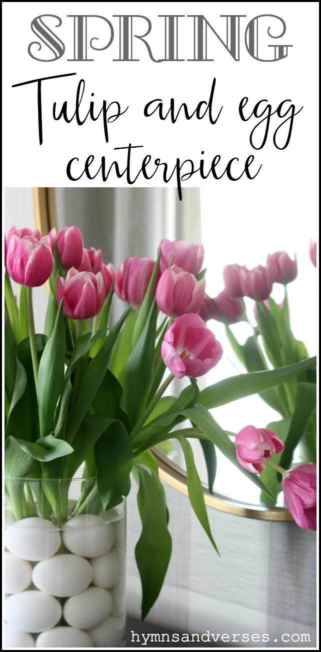 Spring Tulips and Egg Centerpiece for Easter