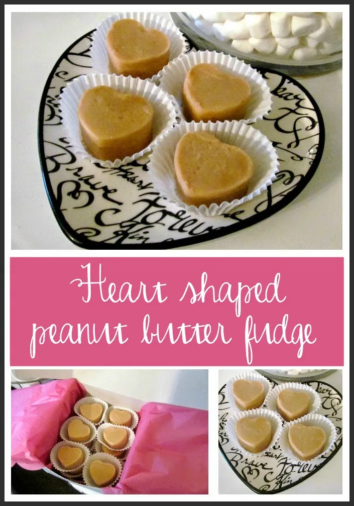 Heart Shaped Peanut Butter Fudge