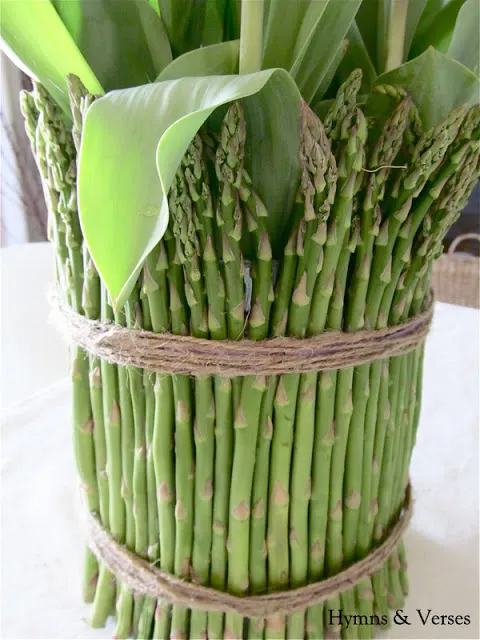 Tulip and Asparagus Centerpiece