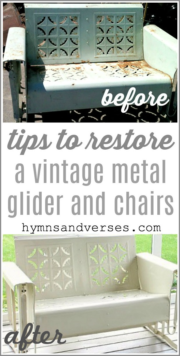 Vintage metal glider online with springs