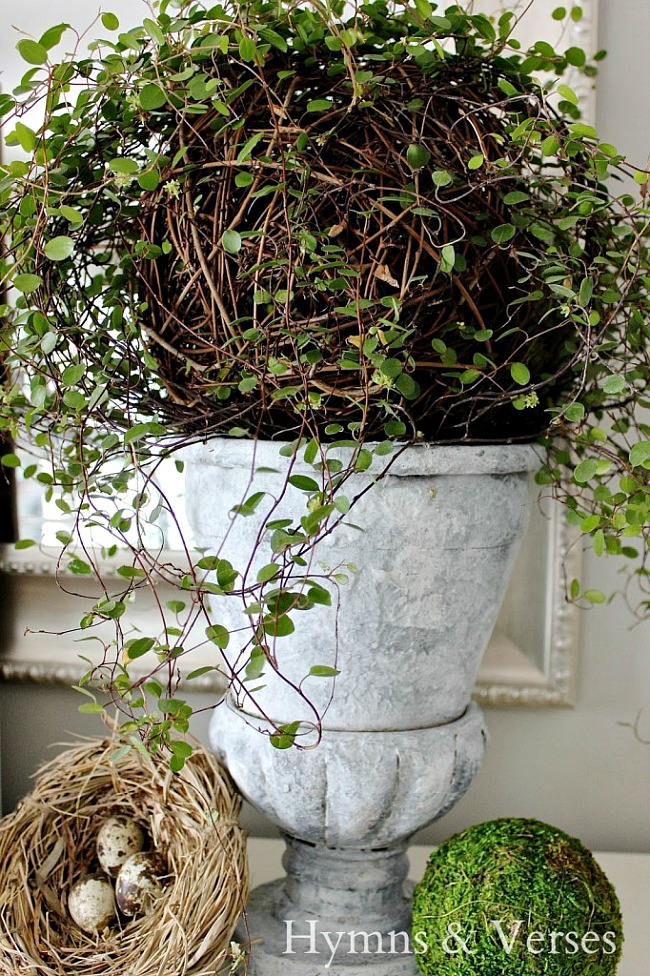 Spring Garden Inspired Mantel - Wire Vine Topiary