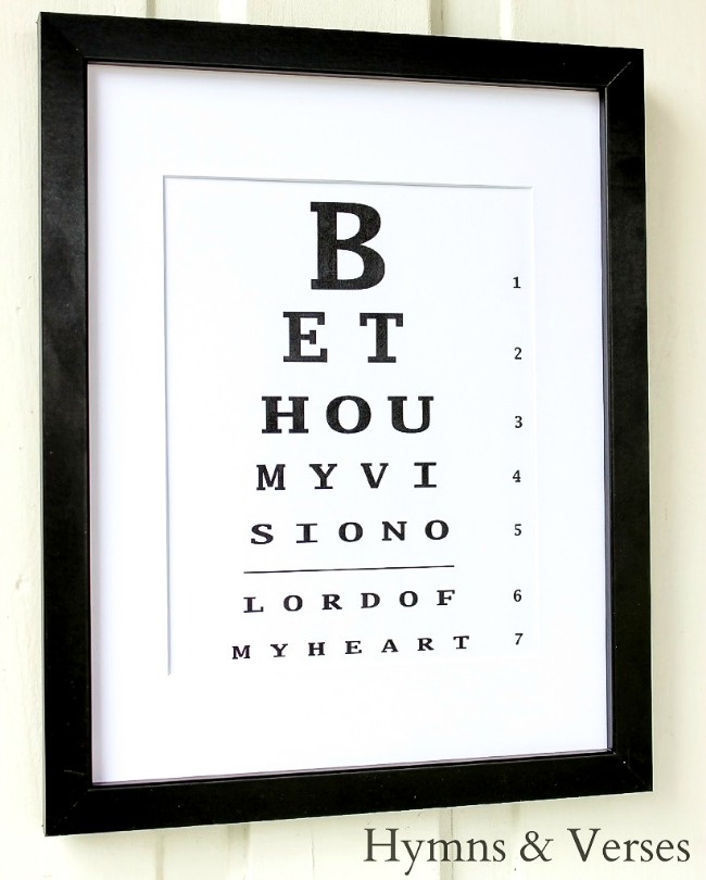 Be Thou My Vision Eye Chart