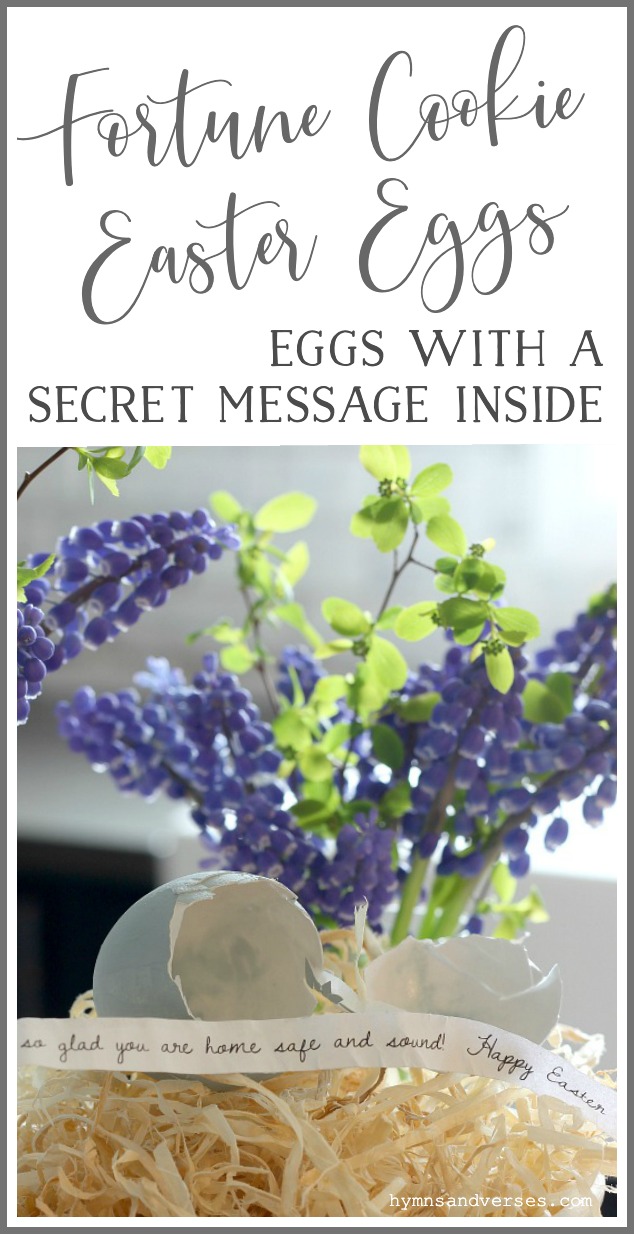 Fortune Cookie Easter Eggs - Eggs with a Secret Message Inside - Hymns and Verses Blog