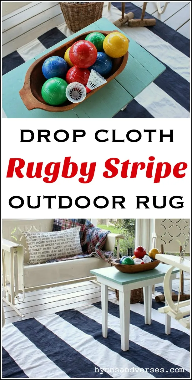 DIY Drop Cloth Rugby Stripe Outdoor Rug