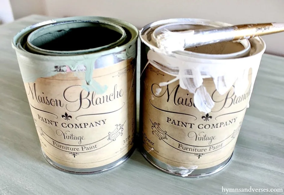 Maison Blanche Furniture Paint in Mardi Gras and Oyster - Mint Color