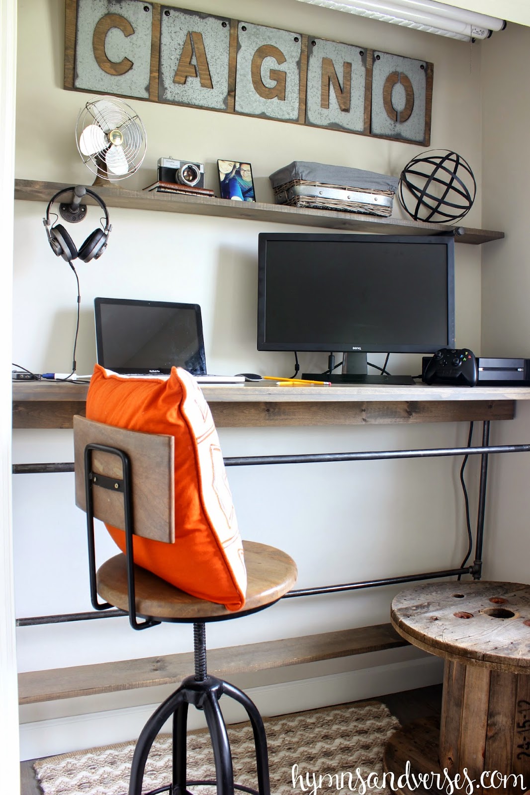 Built-In Closet Industrial Desk - Hymns and Verses