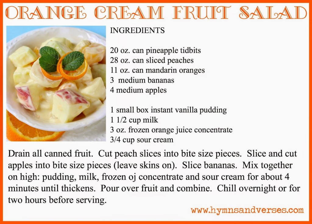 Printable Recipe Card Fruit Salad