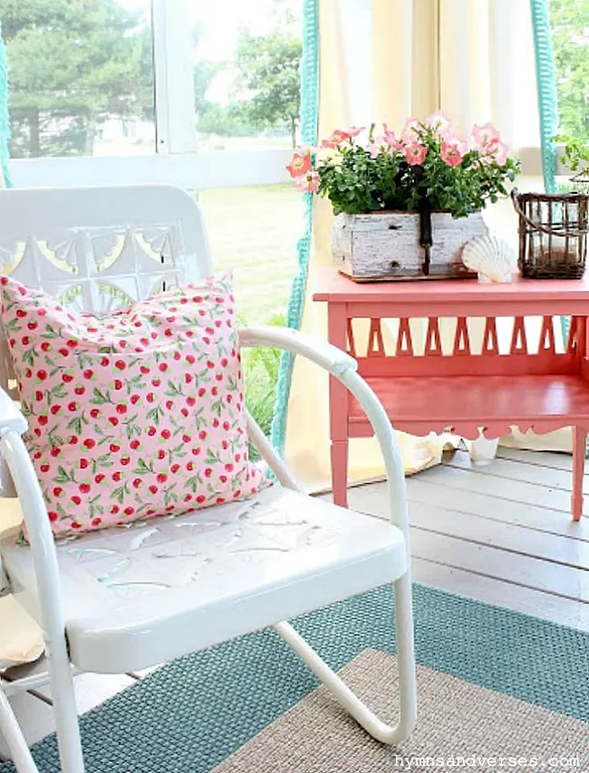 Vintage Metal Rocking Chair on Summer Porch