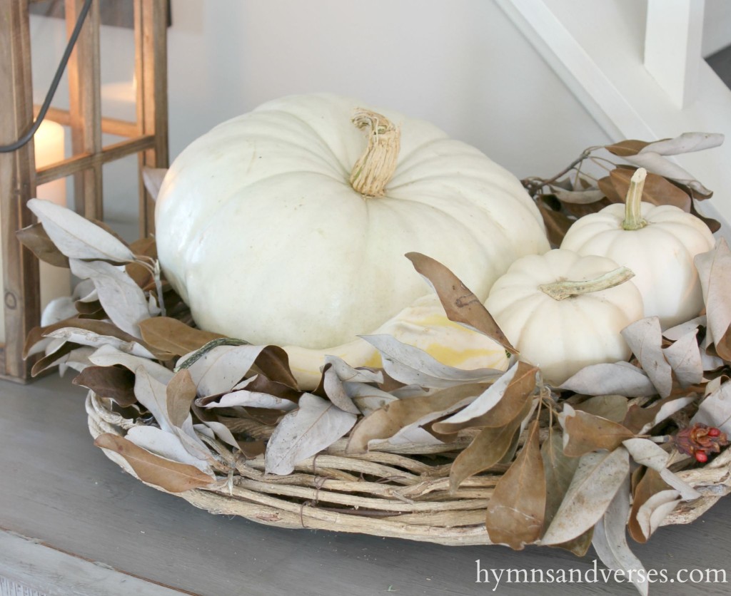 Fall White Pumpkin Centerpiece