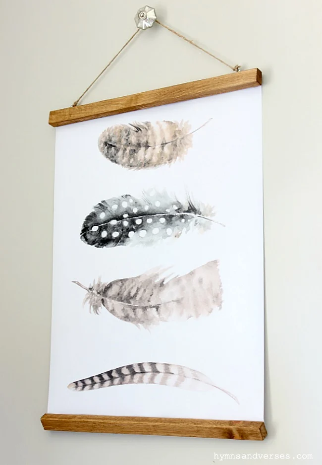 Watercolor Feather Wall Chart - Hymns and Verses Blog