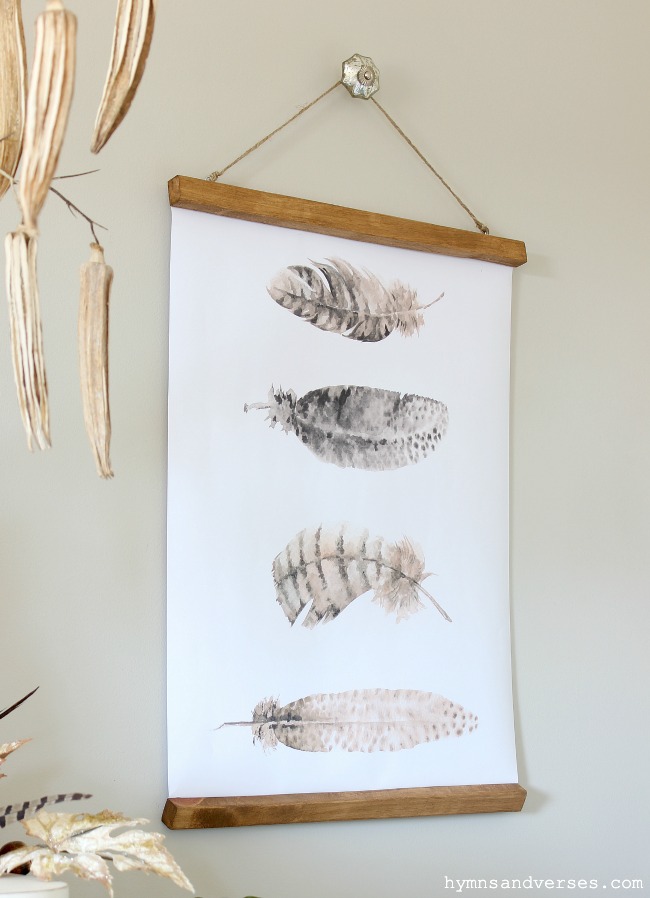 Watercolor Feather Wall Chart - Hymns and Verses Blog