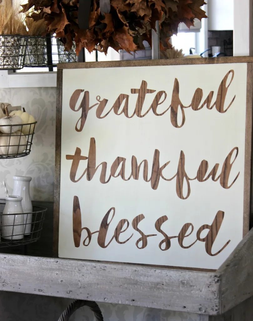 Gratefuil Thankful Blessed Sign