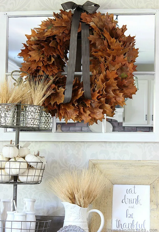 DIY Real Oak Leaf Wreath - Hymns and Verses Blog