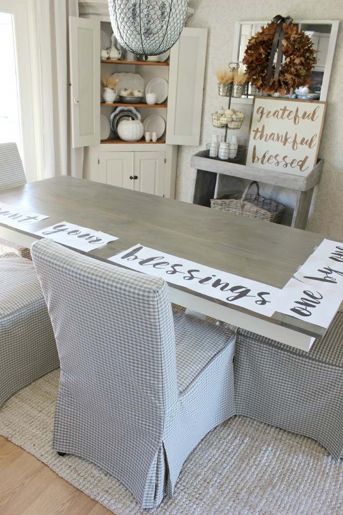 Count Your Blessings DIY tablecloth