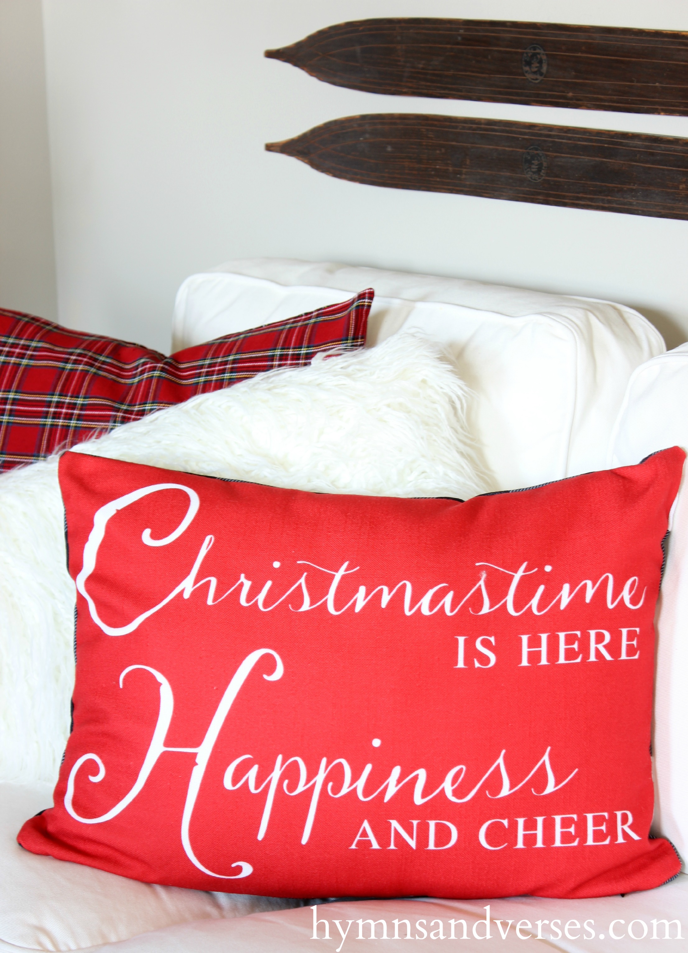 Red Christmastime is Here Pillow