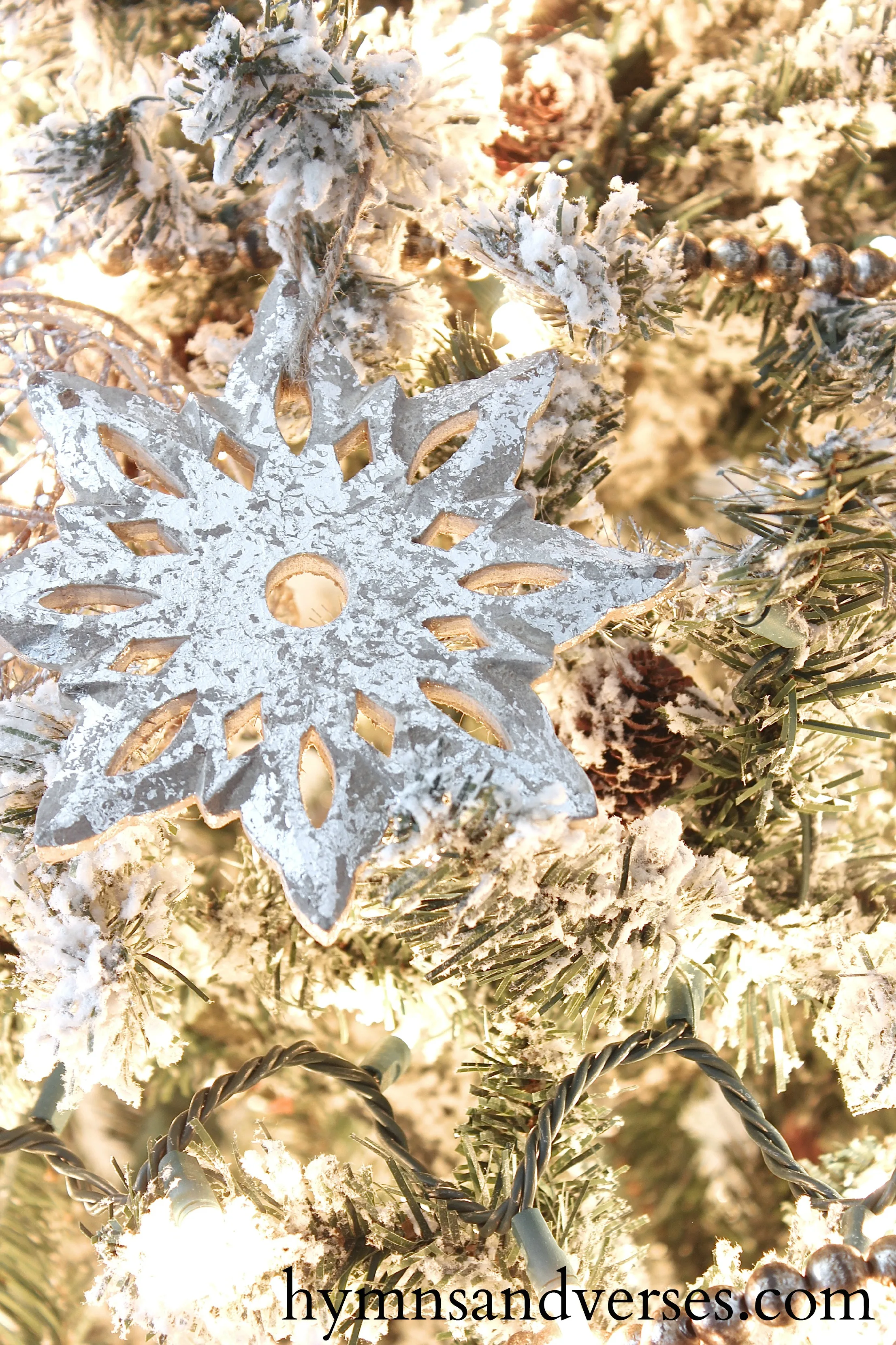 wood snowflake ornament