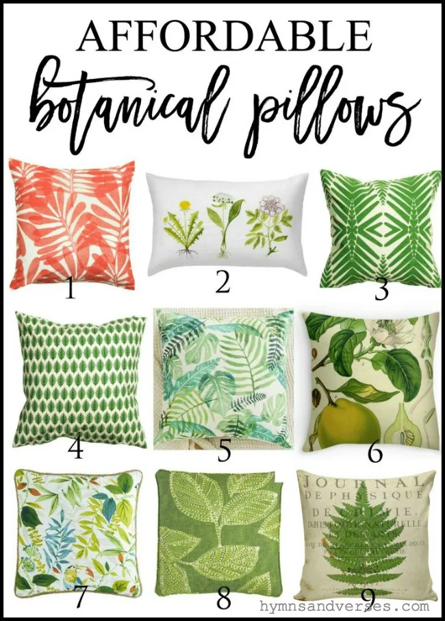 Affordable Botanical Pillows Graphic