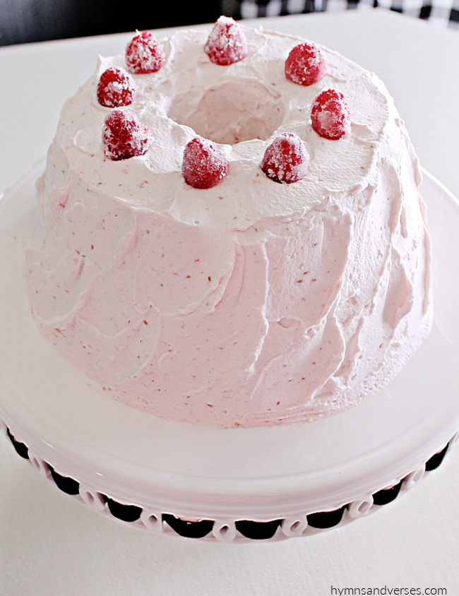Beautiful and Easy No Bake Raspberry Angel Food Cake - A No Bake Dessert