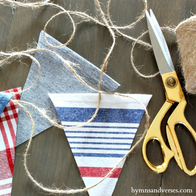 Fabric Banner, Twine and Scissors