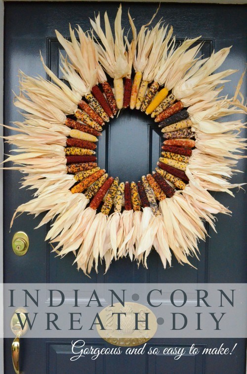 INDIAN-CORN-WREATH-DIY - DIY Fall Wreath Ideas