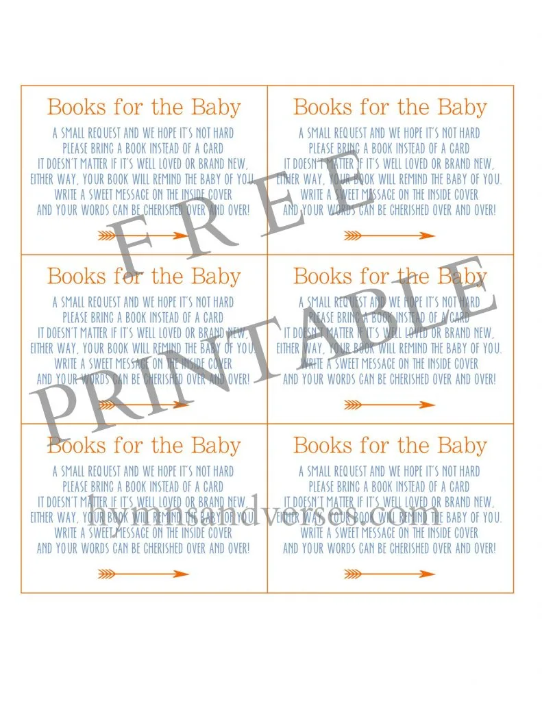 Baby Shower Books for Baby Printable