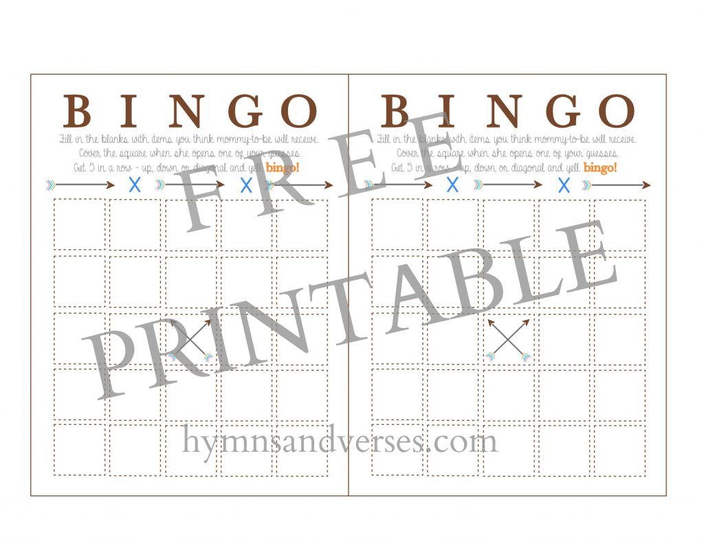 Baby Shower Bingo Printable