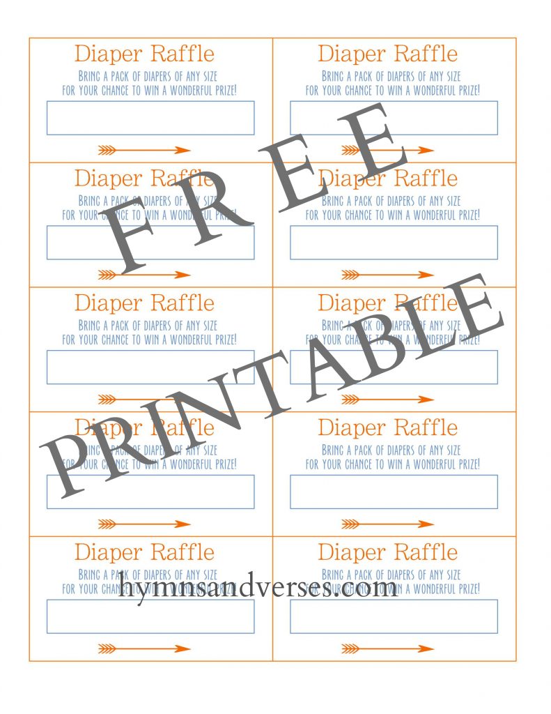 Baby Shower Diaper Raffle Printable