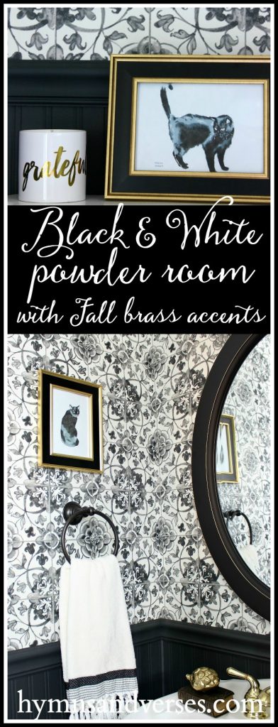 Black and White Fall Powder Room