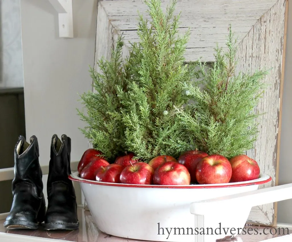 2016 Christmas Home - Cypress and Apple Arrangement