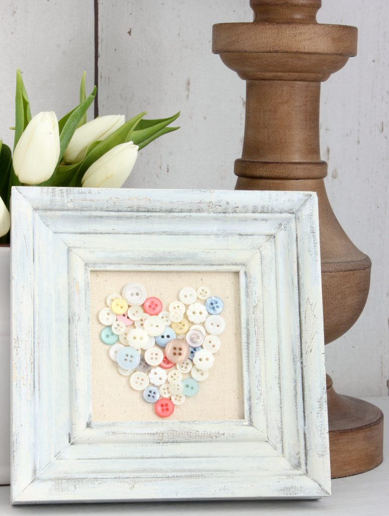 Framed Button Heart - Valentines Day Ideas