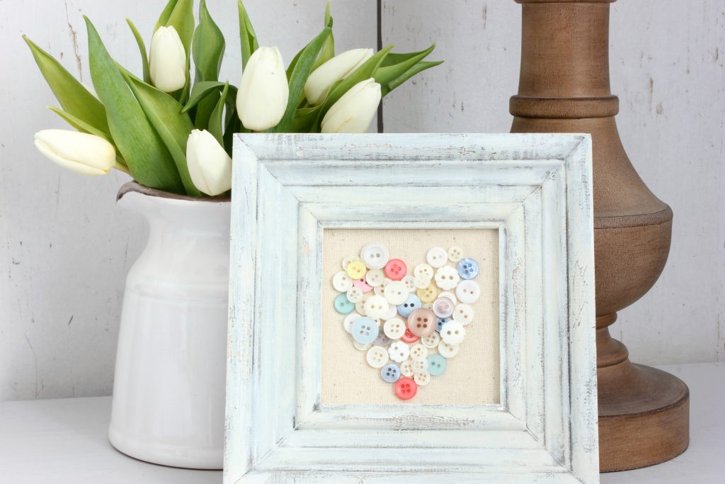 Framed Button Heart