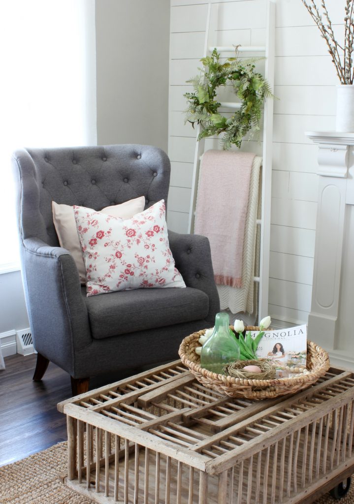 Gray Tufted Chair - Spring Cottage Style