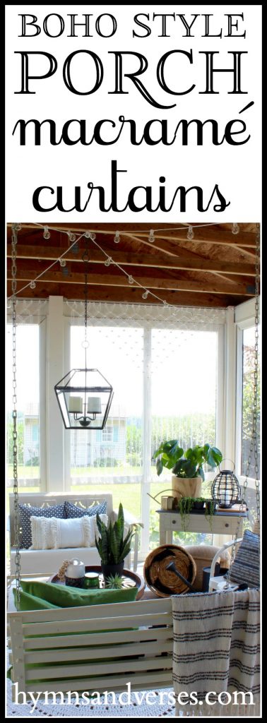 Boho Style Back Porch with Macrame Curtains