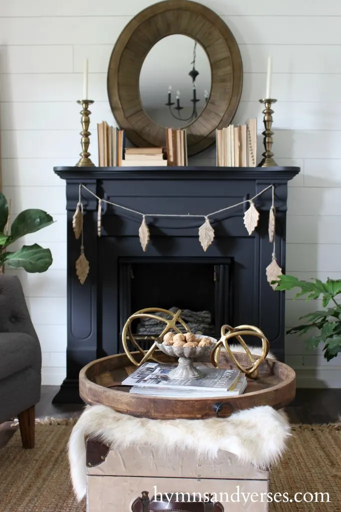 2017 Fall Home Tour - Black Fireplace Mantel