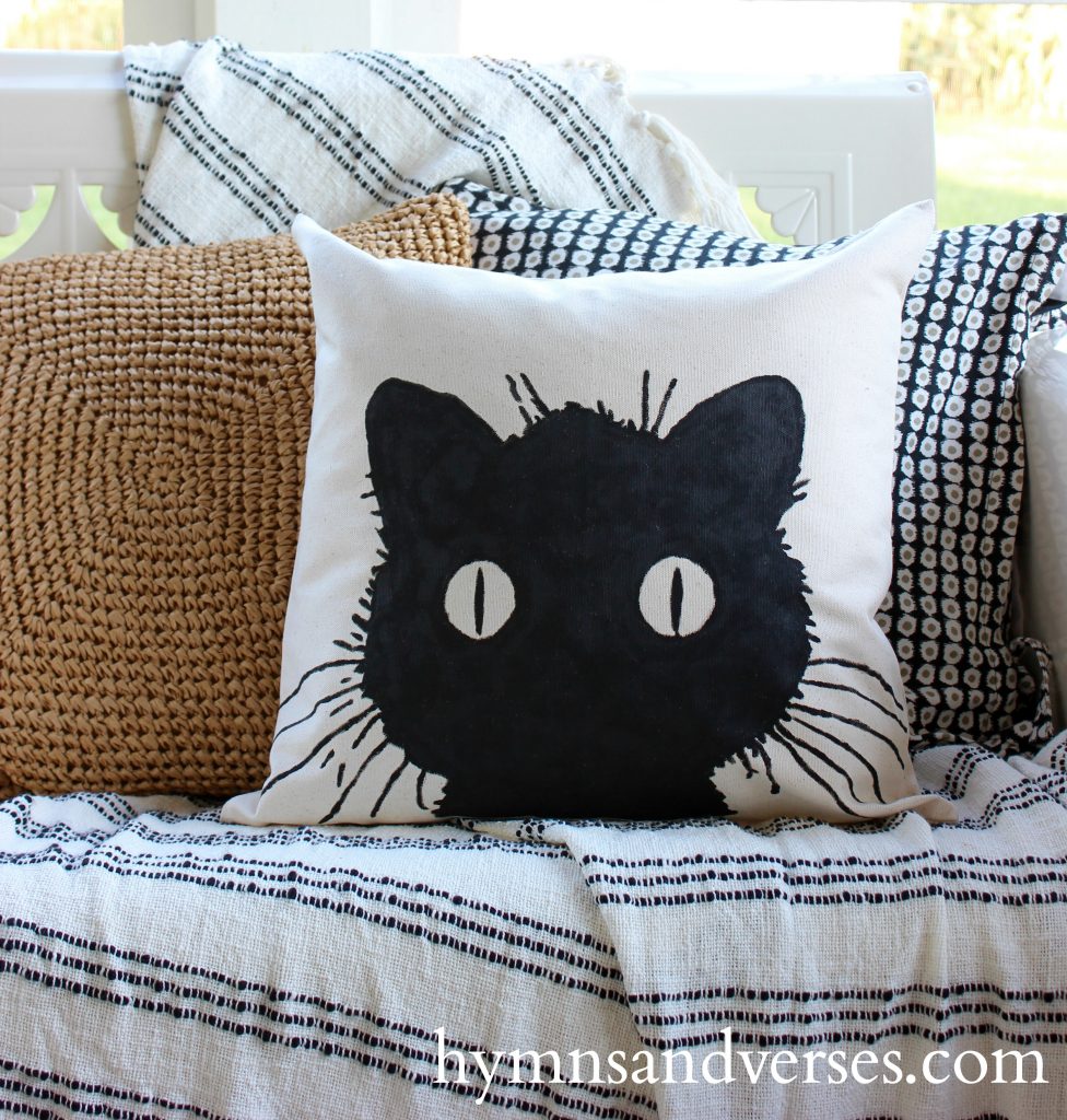 DIY Black Cat Pillow Cover - Hymns and Verses