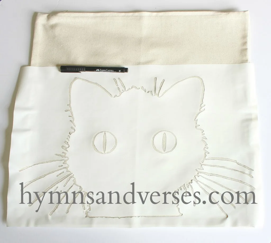 No Sew DIY Black Cat Pillow Cover - Cut Out Image