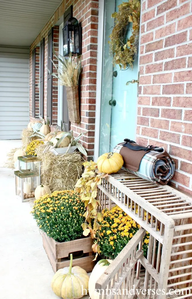 Long and Narrow Fall Front Porch