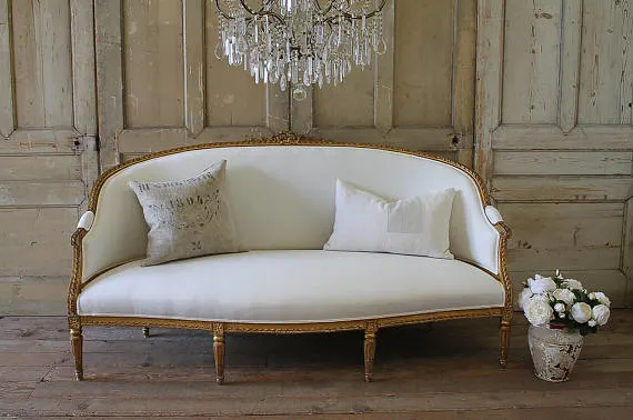 French Style Sofa - Full Bloom Cottage on Etsy