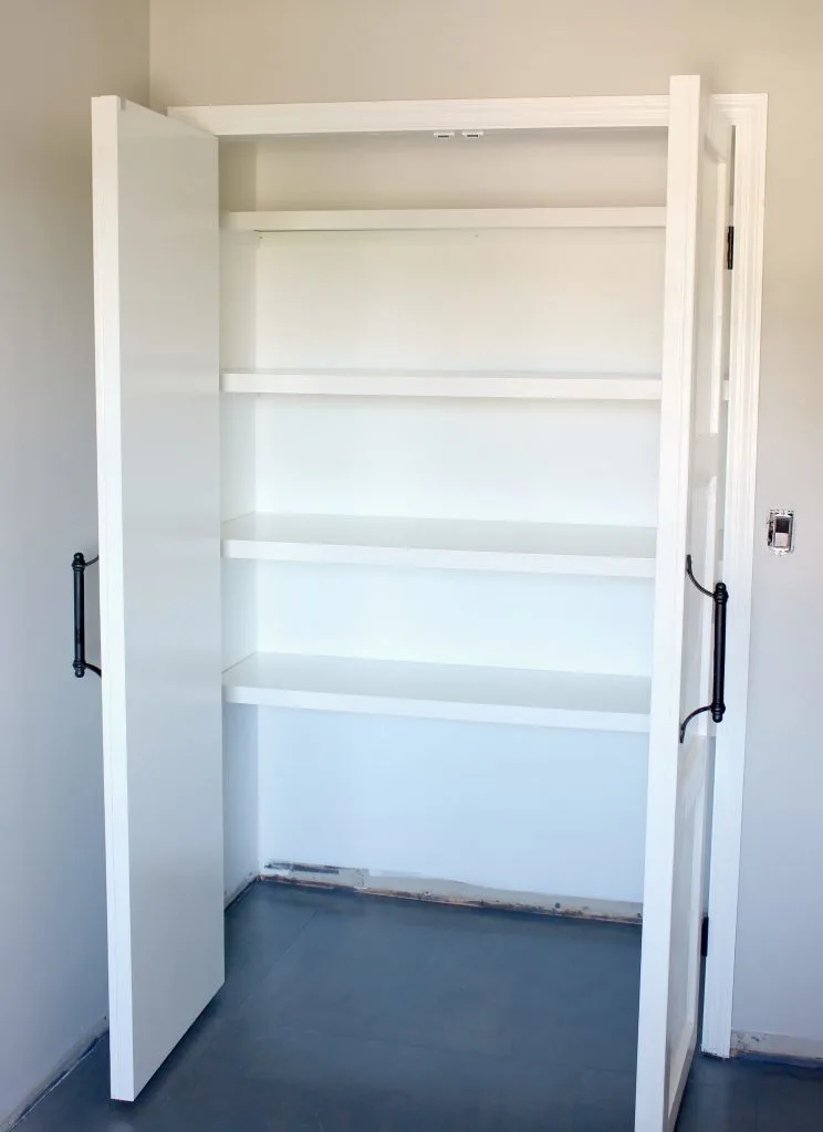 DIY French Doors - Closet Shelves