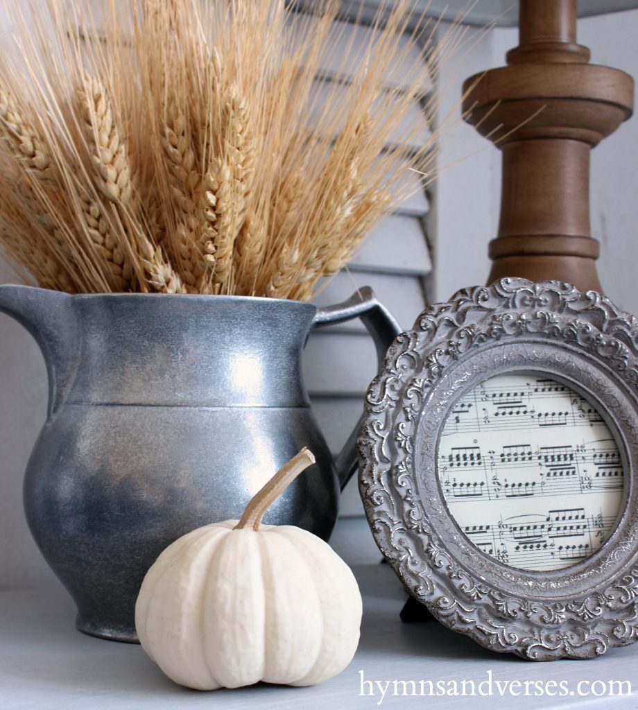 Welcome Fall Home Tour - Pewter Pitcher with Wheat