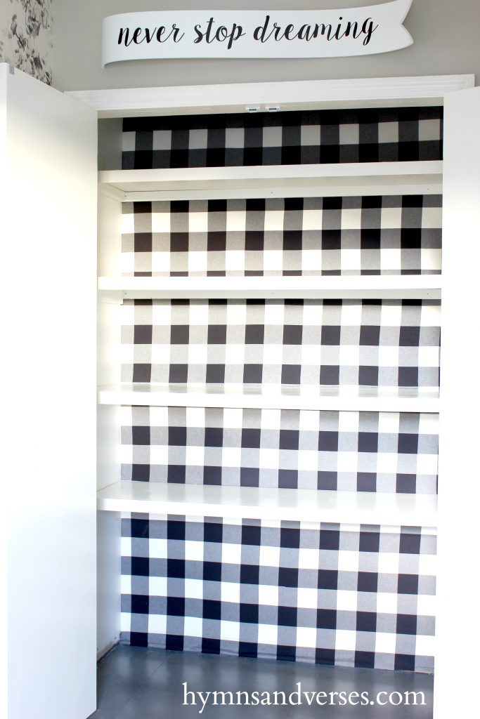 Fabric Material Wallpaper in Closet