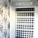 Buffalo Check Fabric Material Wallpaper in Closet