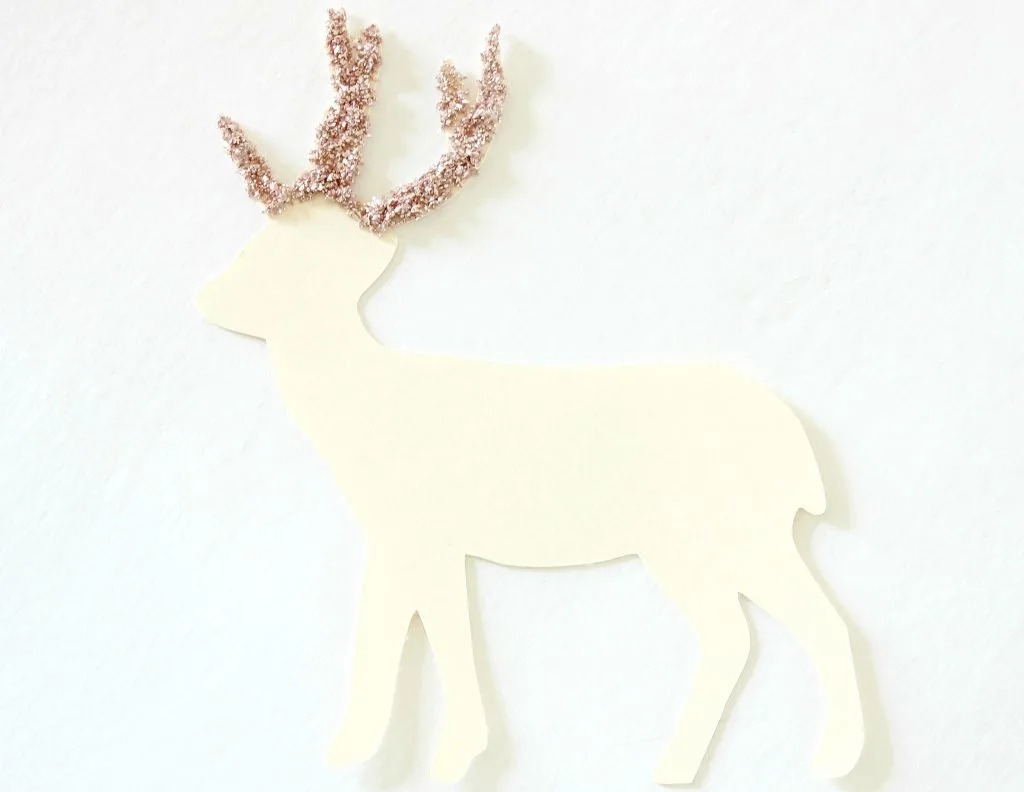 Glass Glitter Antlers - Deer Cutout Ornament