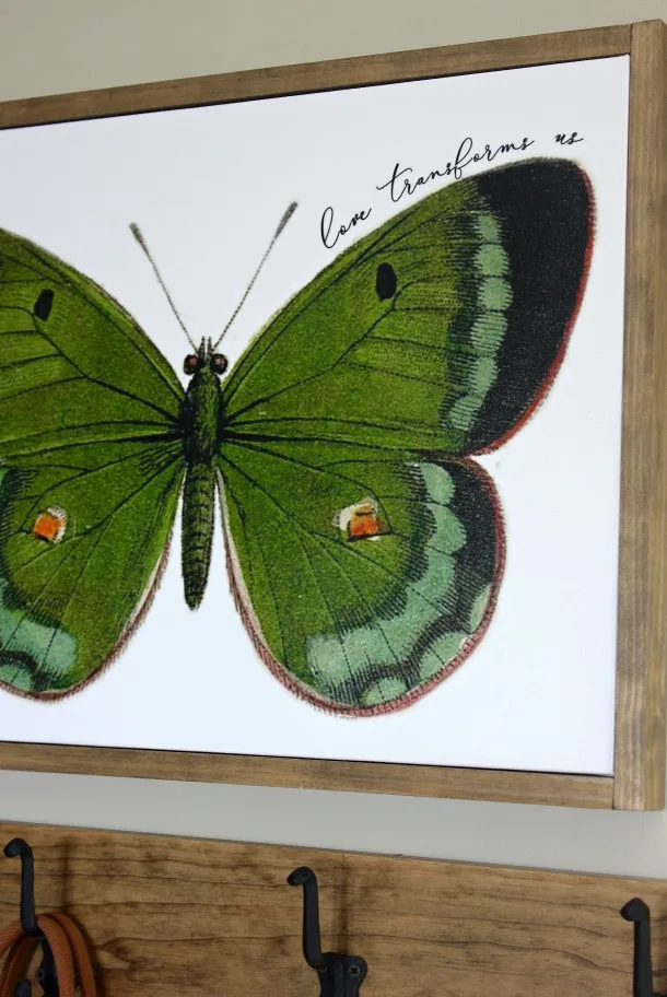 Green Butterfly Canvas - Love Transforms Us