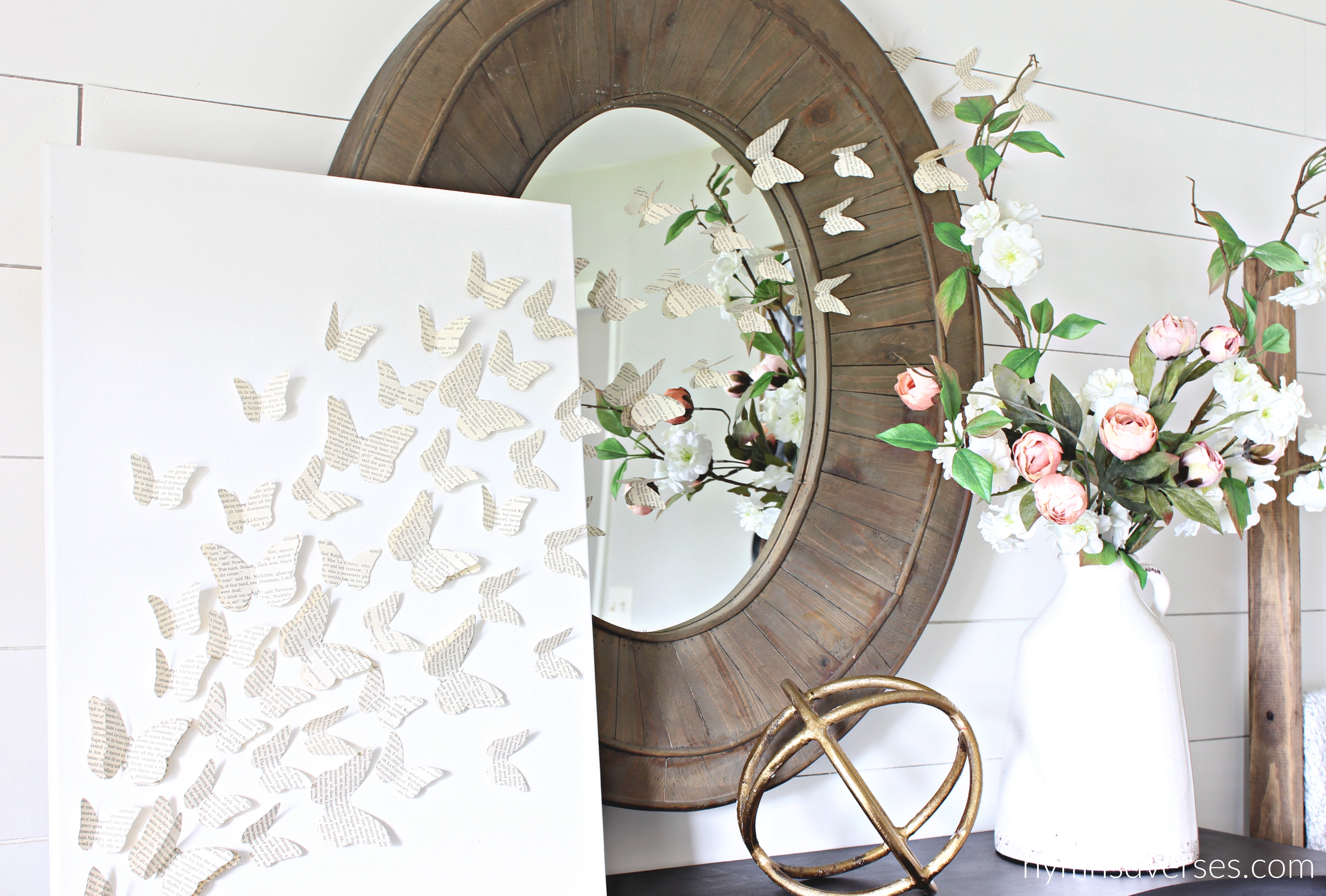 Waterfall of paper butterflies  Paper decorations for simple room decor  #DIY 