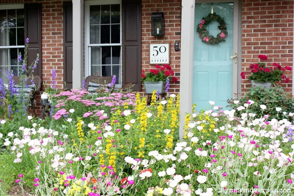 Summer Front Porch and Cottage Style Garden