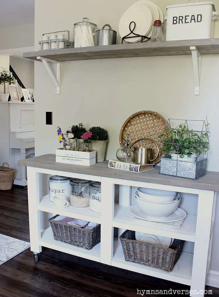 Vintage Style Kitchen Cart and Shelf