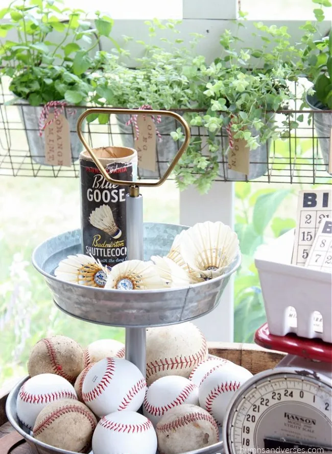 Vintage Baseballs and Real Goose Feather Shuttlecocks